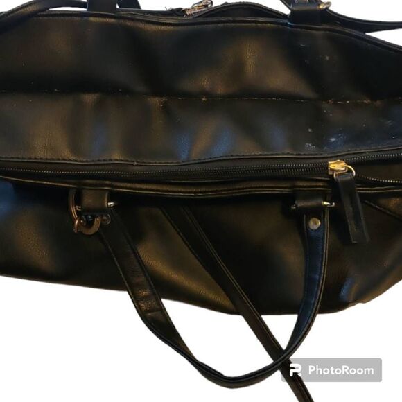 Rampage Faux Leather Black Quilted Tote - Picture 11 of 12